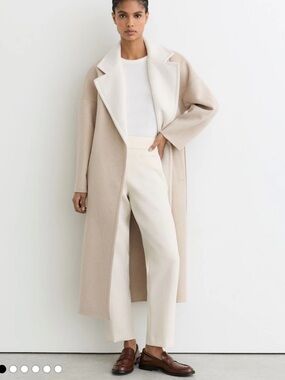 Reiss Cream Tapered Trousers